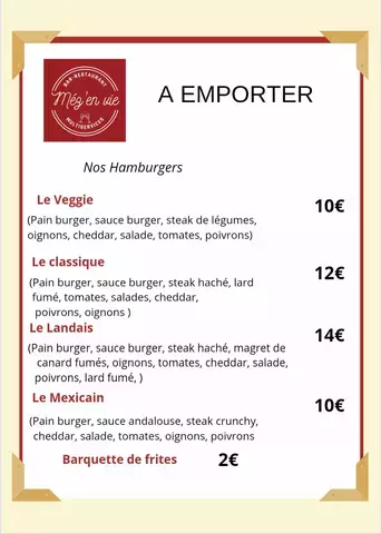SOIRÉE HAMBURGERS AVEC ANIMATION MUSICALE