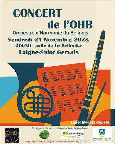 Concert de l'OHB - Orchestre d'Harmonie du Belinois
