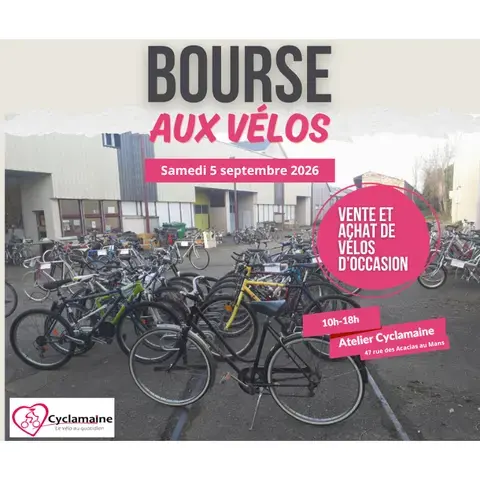 Bourse aux vélos (avec dépôt-vente particuliers) - Asso Cyclamaine