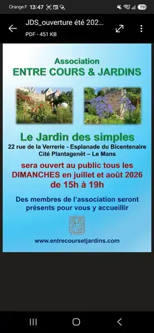 Ouverture du Jardin des Simples avec l'association Entre Cours et Jardins