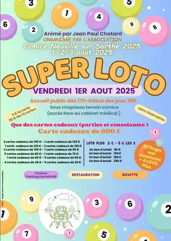 Soirée Super Loto Comice Neuville sur Sarthe