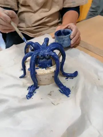 Les artistes à l'atelier