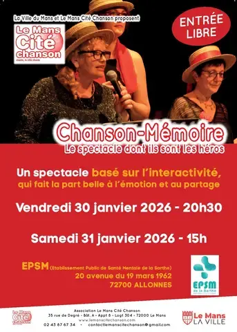 Spectacles Chanson Mémoire - LE MANS CITE CHANSON