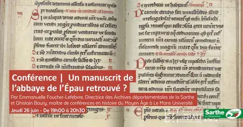 Conférence : ‘‘Un manuscrit de l’abbaye de l’Epau retrouvé ?’’