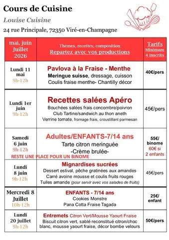 Cours de Cuisine : Recettes Salées Apéro
