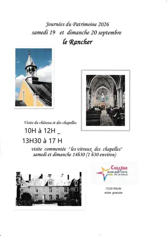 Journée du patrimoine 2026 - Château et chapelles Collège Saint Jean-Baptiste de la Salle