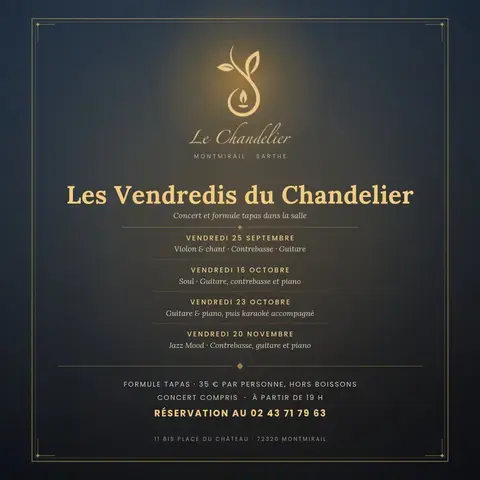 Les Vendredis du Chandelier : Concert et formule tapas