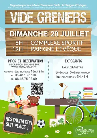 Vide-greniers d'été du tennis de table club de Parigné L'Evêque