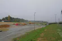 Aménagements autour de la passerelle Dunlop au circuit des 24 Heures