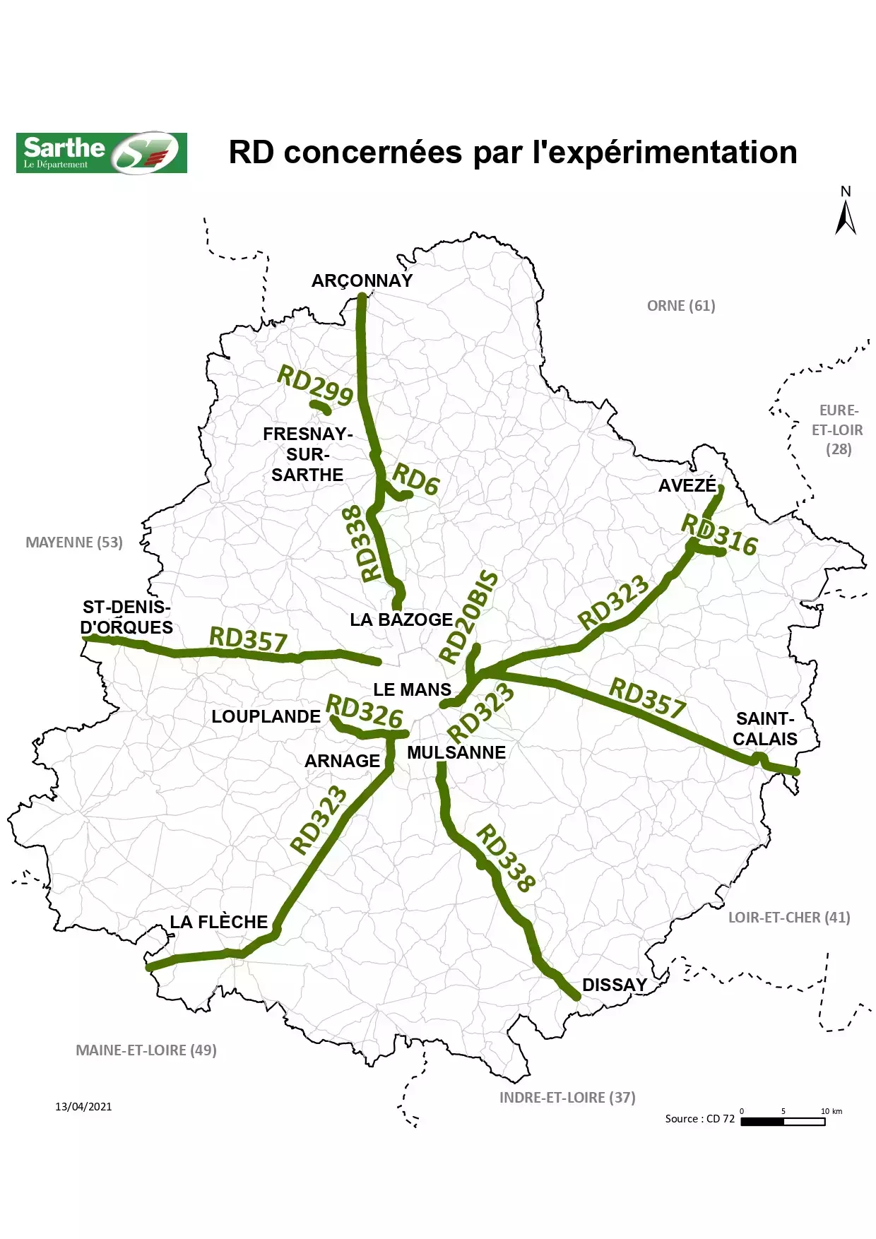 carte des routes soumises au fauchage raisonné