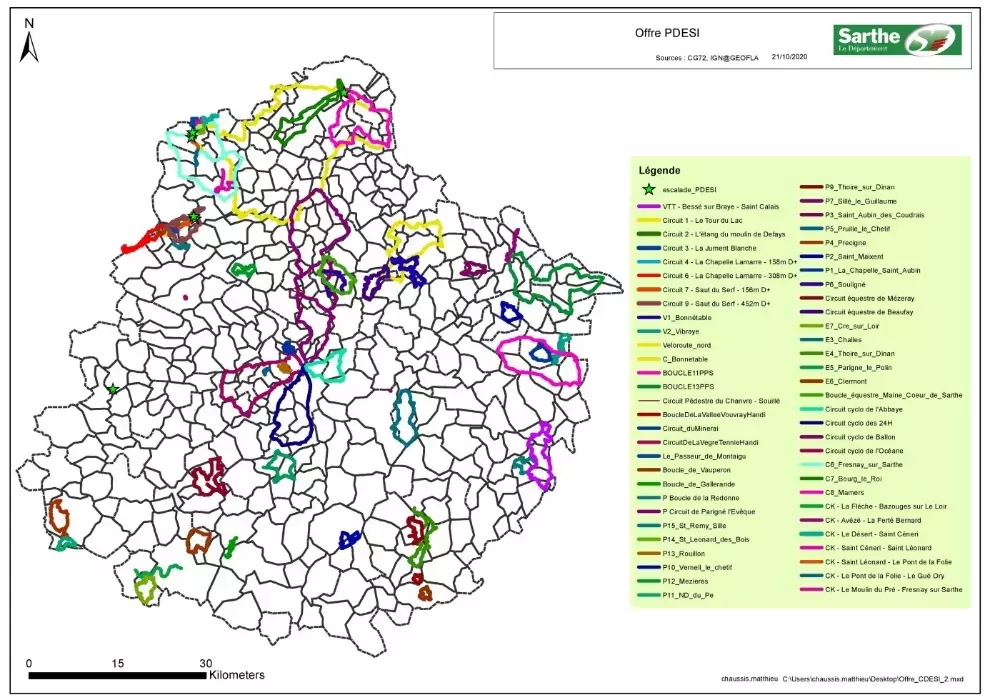 Carte Sarthe 