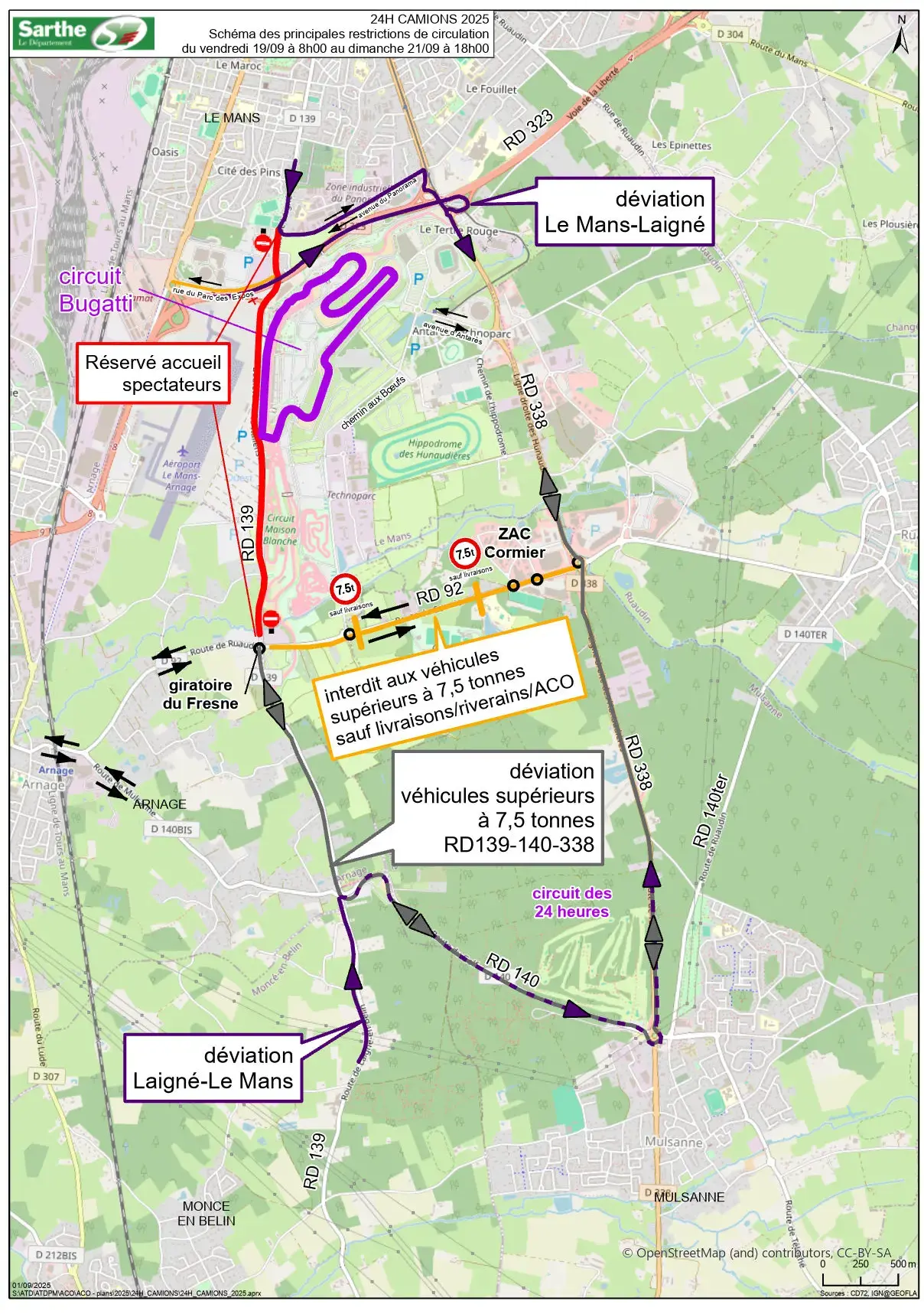 Plan des principales restrictions de circulation