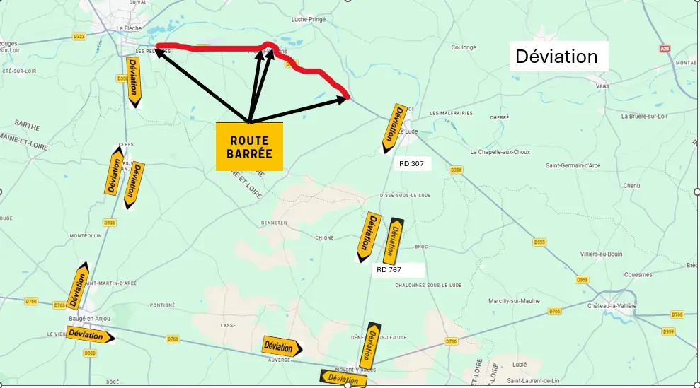 Travaux de renforcement sur la RD 306 entre Le Lude et La Flèche