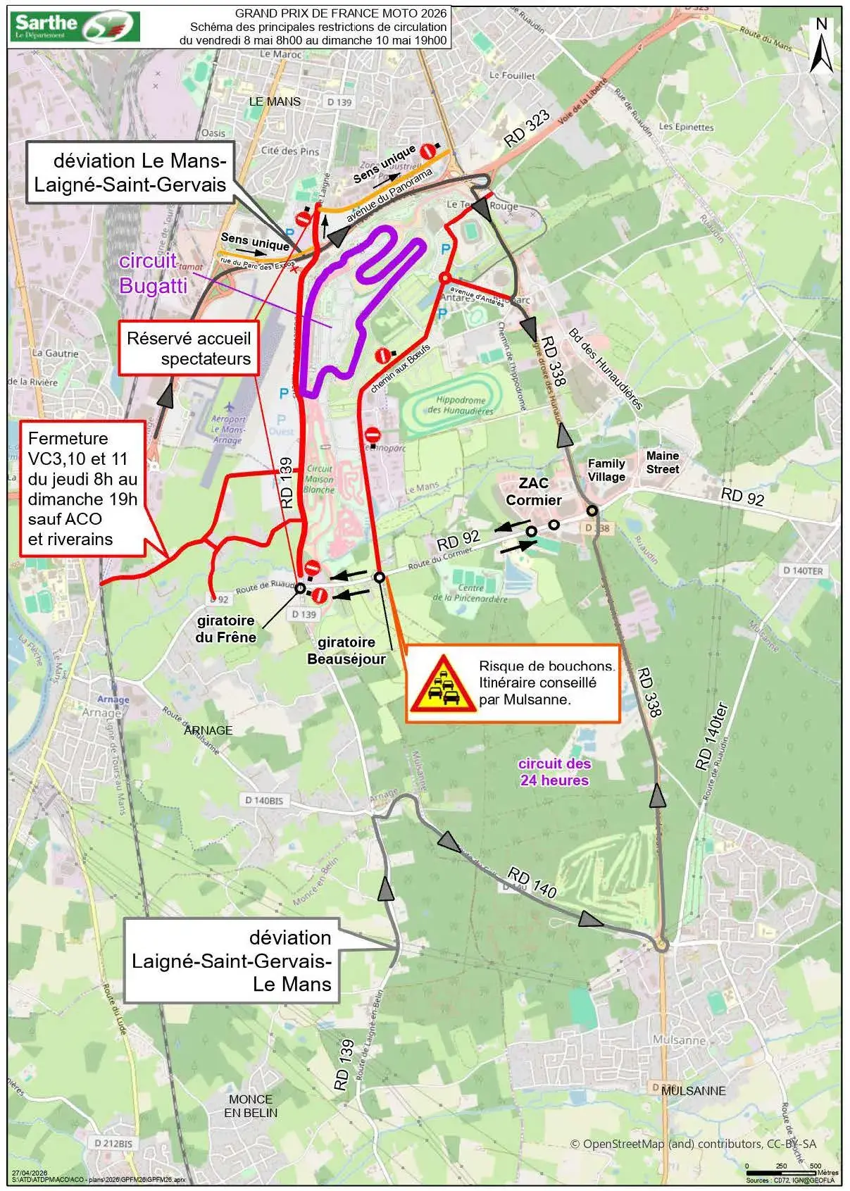 Plan des principales restrictions