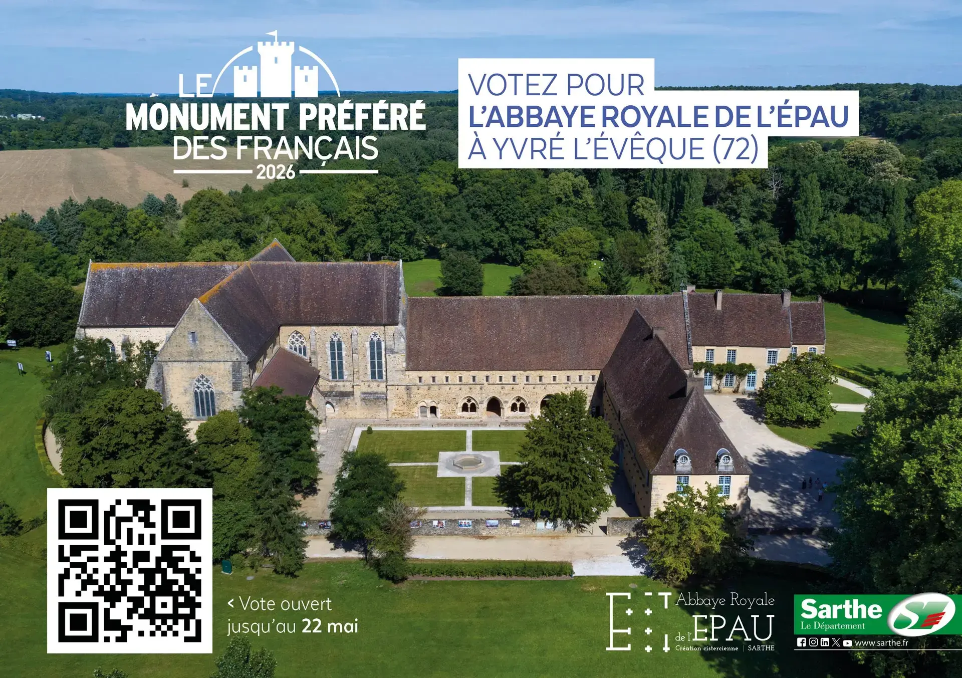 Votez pour l’Abbaye Royale de l’Épau du 5 au 22 mai 2026